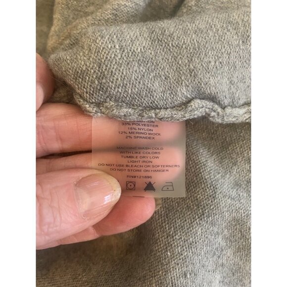 Title Nine Sweater Jacket Wool Cotton Blend Gray Full Zip Mock Neck Cardigan S - Picture 10 of 10